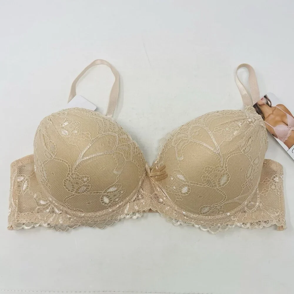 Rene Rofe Lingerie Womens Size 36C Floral Lace Double Extreme Push Up Bra 2719 - Picture 3 of 8